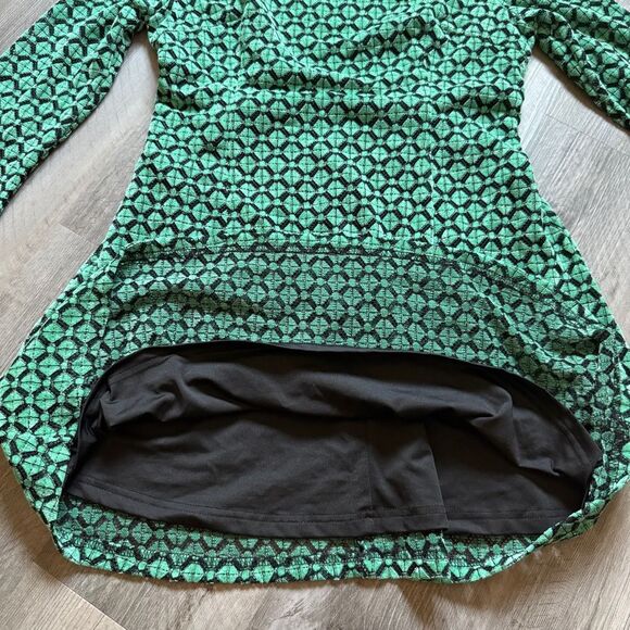 CIDER Round Neck Retro Geometric Tie Back Mini Dress - Picture 4 of 9